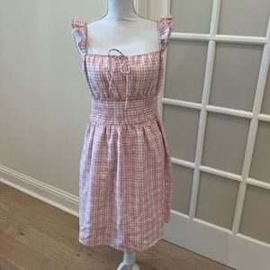 NWT Wayf Gingham Smocked Waist Dress
